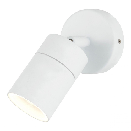 Forum Lighting  ZN-26536-WHT-65 Leto White IP65 Adjustable Round GU10 Spotlight With Clear Glass Diffuser - Requires 1 x 7W GU10 LED Lamp 240V