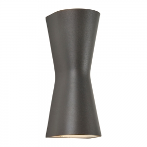 Forum Lighting ZN-29347-ANTH Skye Anthracite IP44 Double Cone Up + Down GU10 Wall Light - Requires 2 x 7W GU10 LED Lamps 240V