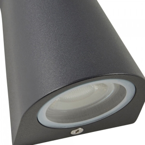 Forum Lighting ZN-29347-ANTH Skye Anthracite IP44 Double Cone Up + Down GU10 Wall Light - Requires 2 x 7W GU10 LED Lamps 240V