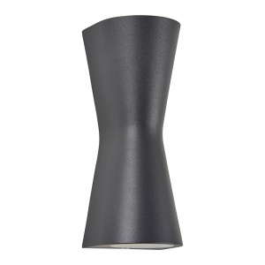 Forum Lighting ZN-29347-ANTH Skye Anthracite IP44 Double Cone Up + Down GU10 Wall Light - Requires 2 x 7W GU10 LED Lamps 240V