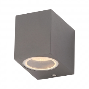 Forum Lighting  ZN-31758-ANTH Fleet Anthracite IP44 Square Down GU10 Wall Light - Requires 1 x 7W GU10 LED Lamp 240V