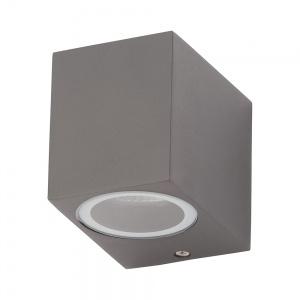 Forum Lighting  ZN-31758-ANTH Fleet Anthracite IP44 Square Down GU10 Wall Light - Requires 1 x 7W GU10 LED Lamp 240V