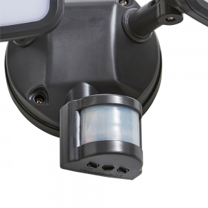 Forum Lighting ZN-35688-DGRY Lynn Dark Grey IP65 2 x 10W 1624Lm Adjustable LED Twin Head Spotlight With Adjustable 180° | 5m-12m PIR & Cool White 4000K LEDs 240V