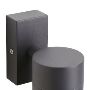 Forum Lighting ZN-37940-ANTH-65 Leto Anthracite IP65 Down GU10 Tubular Wall Light With Clear Glass Diffuser - Requires 1 x 7W GU10 LED Lamp 240V