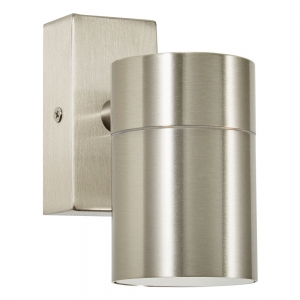 Forum Lighting ZN-37940-SST-65 Leto Stainless Steel IP65 Down GU10 Tubular Wall Light With Clear Glass Diffuser - Requires 1 x 7W GU10 LED Lamp 240V