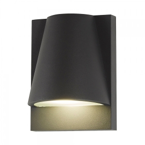 Forum Lighting ZN-38623-ANTH Vesoul Anthracite IP43 Conical Down Wall Light With Rectangular Backplate 240V - Requires 1 x 7W GU10 LED Lamp 240V