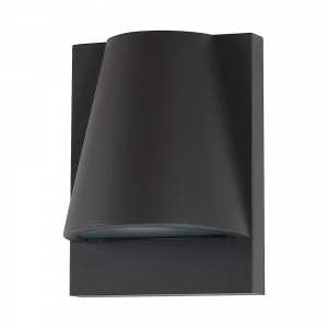 Forum Lighting ZN-38623-ANTH Vesoul Anthracite IP43 Conical Down Wall Light With Rectangular Backplate 240V - Requires 1 x 7W GU10 LED Lamp 240V