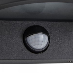 Forum Lighting ZN-38624-ANTH Vesoul Anthracite IP43 Conical Down Security Wall Light With Rectangular Backplate & PIR 240V - Requires 1 x 7W GU10 LED Lamp 240V