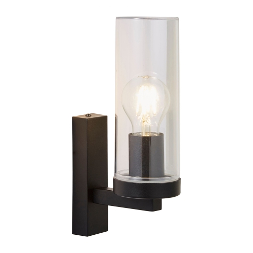 Forum Lighting ZN-38630-BLK Carnac Black IP44 Up Or Down Wall Light With Clear Diffuser - Requires 1 x 10W GLS ES LED Lamp 240V