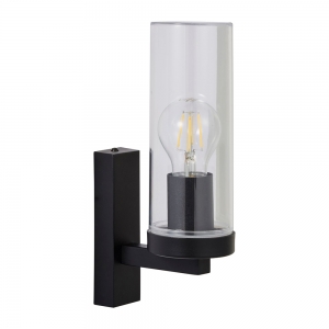 Forum Lighting ZN-38630-BLK Carnac Black IP44 Up Or Down Wall Light With Clear Diffuser - Requires 1 x 10W GLS ES LED Lamp 240V