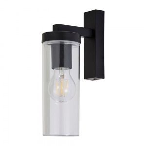 Forum Lighting ZN-38630-BLK Carnac Black IP44 Up Or Down Wall Light With Clear Diffuser - Requires 1 x 10W GLS ES LED Lamp 240V