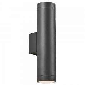 Forum Lighting ZN-40001-ANTH Morro Anthracite IP65 300mm Up + Down GU10 Tubular Wall Light  - Requires 2 x 7W GU10 LED Lamps 240V