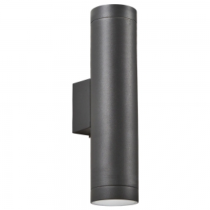 Forum Lighting ZN-40001-ANTH Morro Anthracite IP65 300mm Up + Down GU10 Tubular Wall Light  - Requires 2 x 7W GU10 LED Lamps 240V