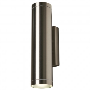 Forum Lighting ZN-42019-SST Brean Stainless Steel IP44 300mm Up + Down GU10 Tubular Wall Light  - Requires 2 x 7W GU10 LED Lamp 240V