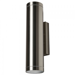 Forum Lighting ZN-42019-SST Brean Stainless Steel IP44 300mm Up + Down GU10 Tubular Wall Light  - Requires 2 x 7W GU10 LED Lamp 240V