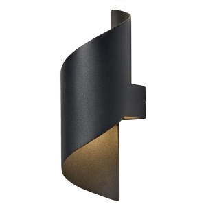Forum Lighting ZN-42066-BLK Bude Black IP54 12W LED Coil Wall Light With Cool White 4000K LEDs 240V Height: 280mm | Width: 100mm | Proj: 103mm