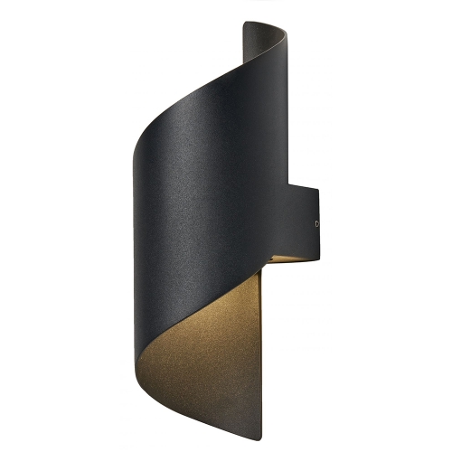 Forum Lighting ZN-42066-BLK Bude Black IP54 12W LED Coil Wall Light With Cool White 4000K LEDs 240V Height: 280mm | Width: 100mm | Proj: 103mm
