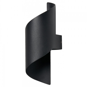 Forum Lighting ZN-42066-BLK Bude Black IP54 12W LED Coil Wall Light With Cool White 4000K LEDs 240V Height: 280mm | Width: 100mm | Proj: 103mm