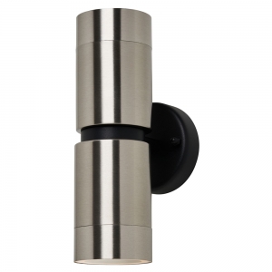 Forum Lighting  ZN-43121-SST Yuki Stainless Steel IP65 Up + Down Tubular GU10 Wall Light - Requires 2 x 7W GU10 LED Lamps 240V