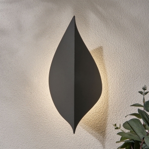 Forum Lighting ZN-43344-ANTH Alani Anthracite IP65 9W 400Lm LED Leaf Style Wall Light With Cool White LEDs 240V