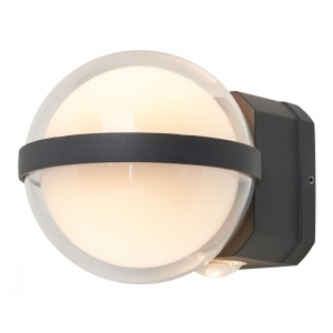 Forum Lighting ZN-44218-ANTH Anmo Anthracite IP54 2x1W+ 3W CCT LED Globe Wall Light With Opal Diffuser 240V