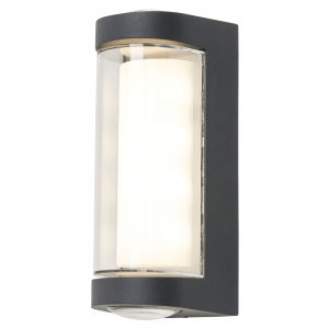 Forum Lighting ZN-44219-ANTH Anak Anthracite IP54 2x1W+ 3W CCT Up + Down LED Tubular Wall Light With Clear Diffuser 240V