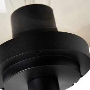 Forum Lighting ZN-44227-BLK Gaki Black IP44 Globe Wall Light With Smoked Diffuser - Required 9W GLS ED Lamp 240V