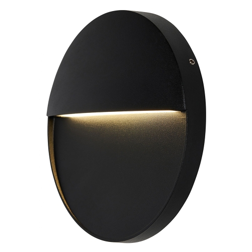 Forum Lighting ZN-44237-BLK Onza Black IP54 6W 270Lm Large Round LED Guide Light With Cool White 4000K LEDs 240V Diameter: 160mm | Proj: 30mm