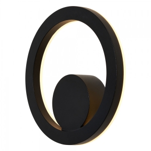 Forum Lighting ZN-44251-BLK Eclipse Black IP65 12W 1190Lm Round LED Up Or Down Wall Light With Cool White LEDs 240V