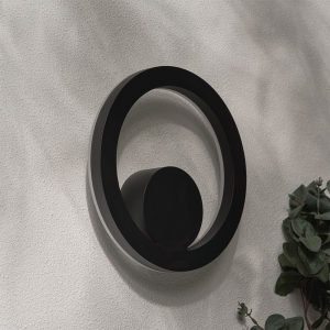 Forum Lighting ZN-44251-BLK Eclipse Black IP65 12W 1190Lm Round LED Up Or Down Wall Light With Cool White LEDs 240V