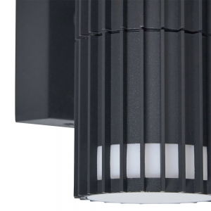 Forum Lighting ZN-44262-ANTH Muto Anthracite IP65 Ribbed Up + Down GU10 Wall Light With Decorative Light Effect & Opal Diffuser - Requires 2 x 7W GU10 LED Lamps 240V