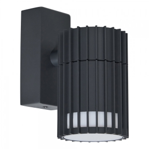 Forum Lighting ZN-44264-ANTH Muto Anthracite IP65 Ribbed Down Fixed GU10 Wall Light With Decorative Light Effect & Opal Diffuser - Requires 1 x 7W GU10 LED Lamp 240V