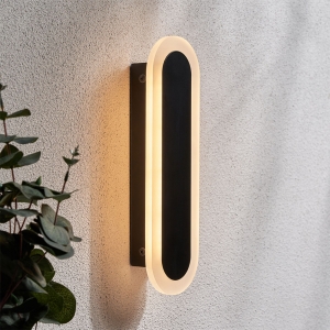 Forum Lighting ZN-44553-BLK Ren Black IP65 10W CCT LED Linear Wall Light 240V Height: 300mm | Width: 90mm | Proj: 45mm