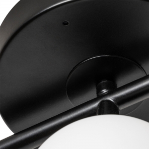 Forum Lighting SPA-41028-BLK Toronto Black IP44 3-Light Bar Bathrrom Ceiling Light With Opal Glass Ball Shades - Requires 3x 3W G9 LED Lamps
