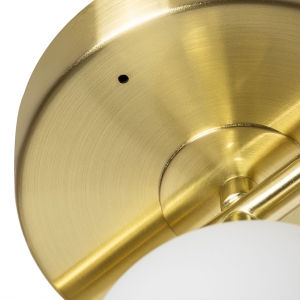 Forum Lighting SPA-41028-SBRS Toronto Satin Brass IP44 3-Light Bar Bathroom Ceiling Light With Opal Glass Ball Shades - Requires 3x 3W G9 LED Lamps