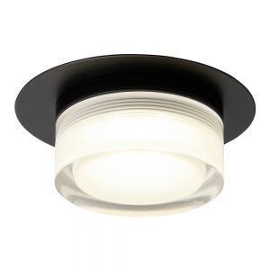 Forum Lighting  SPA-44466-BLK Amalfi Black IP44 5W 450Lm Round Single Flush Mount Spotlight With Cool White 4000K LEDs & Opal Diffuser 240V