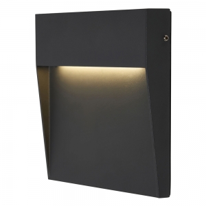 Forum Lighting ZN-44238-BLK Puya Black IP54 3W 116Lm Small Square LED Guide Light With Cool White 4000K LEDs 240V Height: 105mm | Width: 105mm | Proj: 20mm