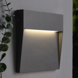 Forum Lighting ZN-44238-BLK Puya Black IP54 3W 116Lm Small Square LED Guide Light With Cool White 4000K LEDs 240V Height: 105mm | Width: 105mm | Proj: 20mm