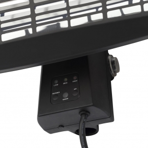 Forum Lighting ZR-32297-BLK Blaze Black IP24 650W/1300W/2000W Outdoor Wall Mounted Patio Heater With 3x Quartz Heating Elements & Pull ON/OFF Switch