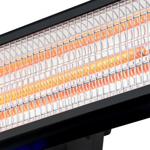 Forum Lighting ZR-32298-BLK Blaze Black IP44 1800W Outdoor Wall Mounted Patio Heater With Pull ON/OFF Switch