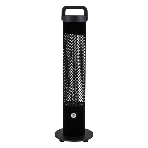 Forum Lighting ZR-37441-BLK Harry Black IP45 1200W Portable Tubular Table Heater With Carbon Fibre Heating Elements