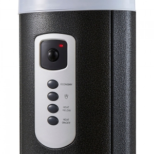 Forum Lighting ZR-37442-GMTL Amber Gunmetal IP55 1480W/2960W Outdoor Floor Standing Tubular Patio Heater With Carbon Fibre Heating Elements, Colour Changing LEDs & Remote Control