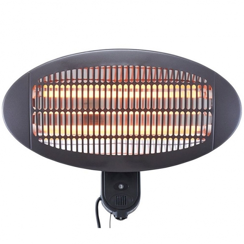 Forum Lighting ZR-38156-BLK Opal Black IP44 2000W Outdoor Wall Mounting / Floor Standing Patio Heater