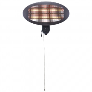 Forum Lighting ZR-38156-BLK Opal Black IP44 2000W Outdoor Wall Mounting / Floor Standing Patio Heater