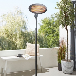 Forum Lighting ZR-38156-BLK Opal Black IP44 2000W Outdoor Wall Mounting / Floor Standing Patio Heater