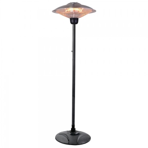 Forum Lighting ZR-38831-SIL Marl Silver IP34 2000W Outdoor Floor Standing Patio Heater With Halogen Heating Elements