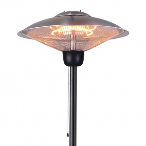 Forum Lighting ZR-38831-SIL Marl Silver IP34 2000W Outdoor Floor Standing Patio Heater With Halogen Heating Elements