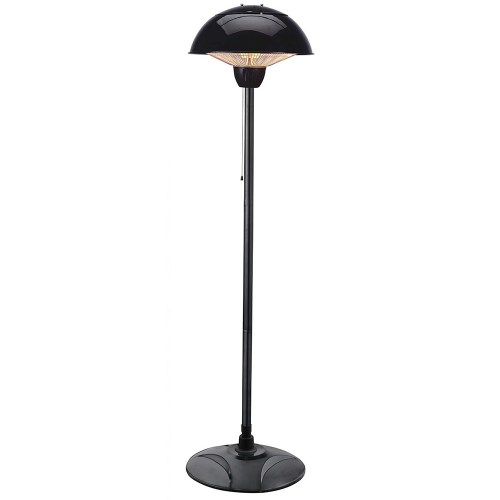 Forum Lighting ZR-38834-BLK Onyx Black IP34 1500W Outdoor Floor Standing Patio Heater With Halogen Heating Elements