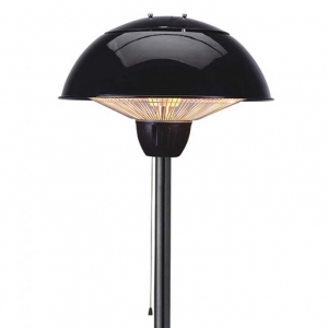 Forum Lighting ZR-38834-BLK Onyx Black IP34 1500W Outdoor Floor Standing Patio Heater With Halogen Heating Elements