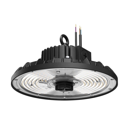 Collingwood Lighting HBAS1V40EMS Flex Bay Black Emergency IP65 100-150W 15000-22500Lm 260mm Round Wattage Selectable Dimmable LED High Bay With Cool White 4000K LEDs